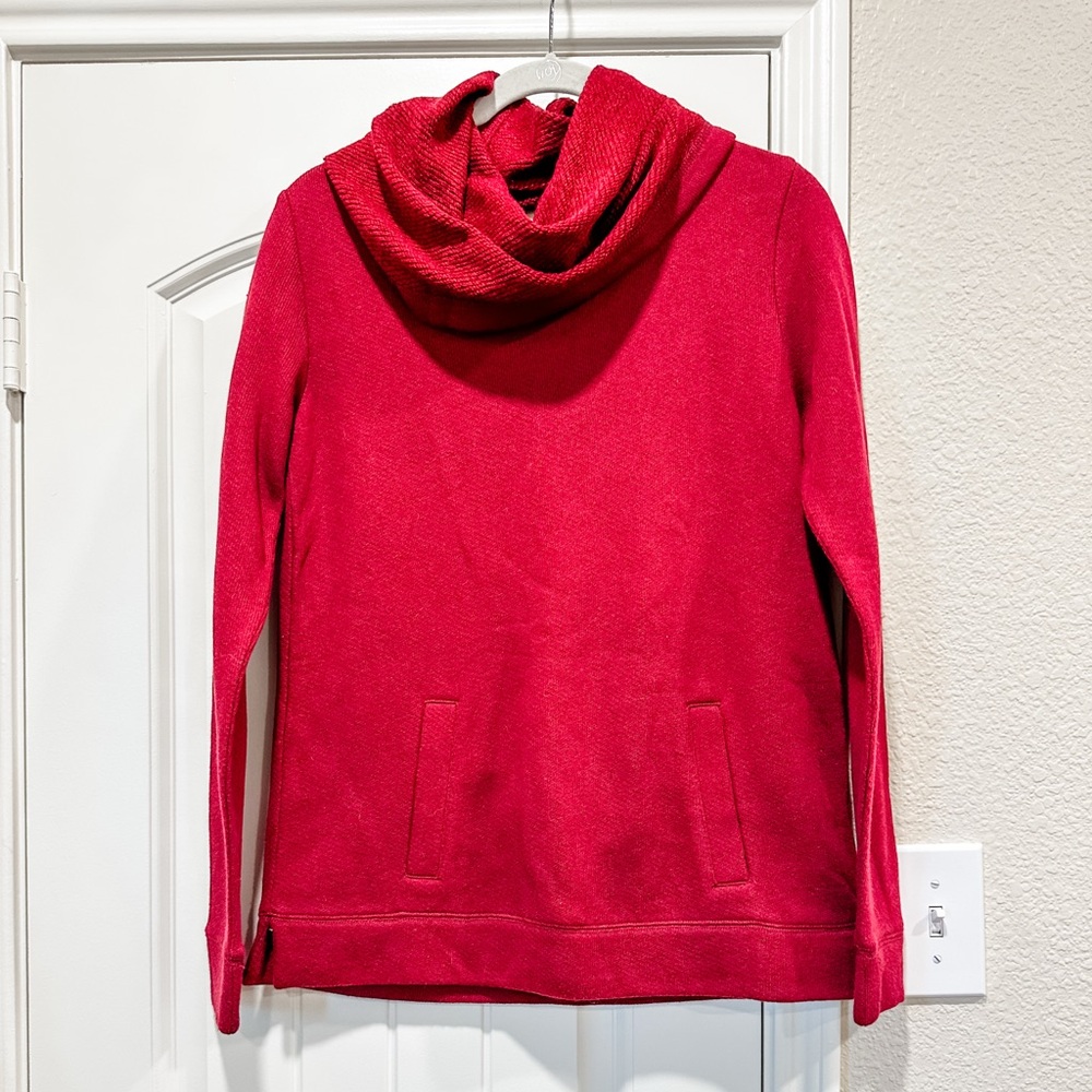 J.Crew Wool Blend Sweater, Turtle Neck, Burgundy, Size Small